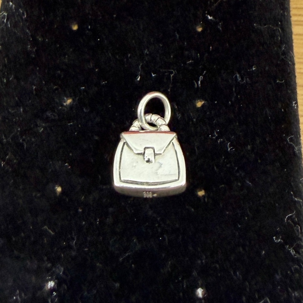 JAMES AVERY Sterling Silver 3-D Handbag Purse Charm Pendant 👛 RETIRED; Un-Cut - Picture 3 of 10